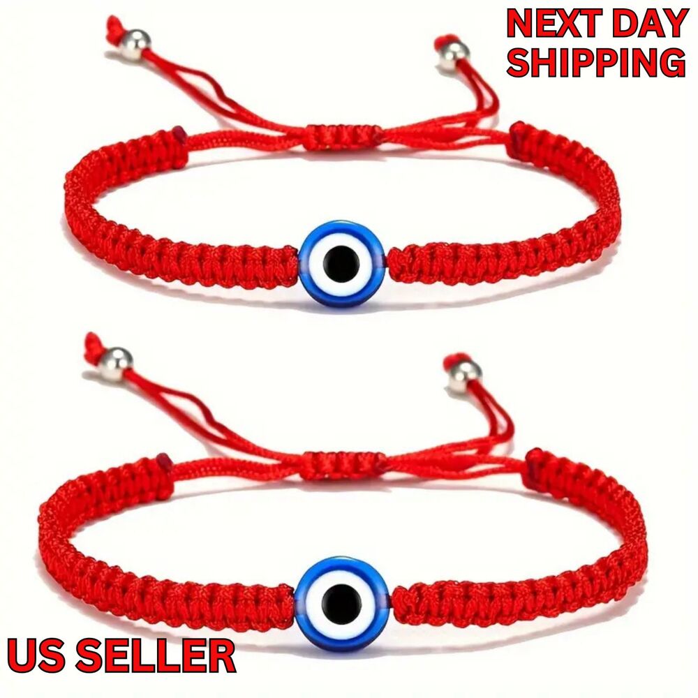 2 String Evil Eye Bracelet for Women Men Charm Braided Lucky Bracelet Adjustable